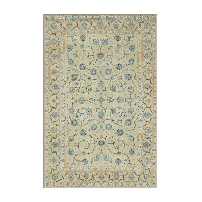Tapis traditionnel sarcelle / gris / noir Damariscotta, Rectangle 2 pi x 5 pi