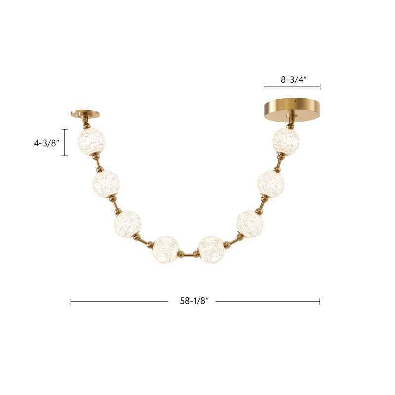 Marni 8 - Light Pendant, Natural Brass