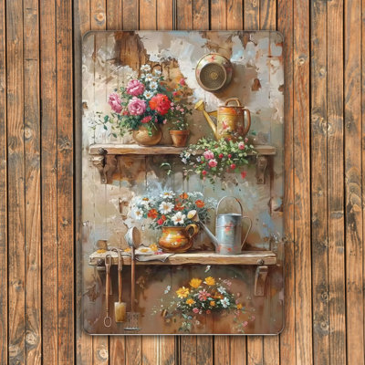 Vintage Aluminum Metal Sign 12"x8", Rustic Tin Wall Art, Weatherproof Decorative Plaque, Farmhouse Kitchen Bar Indoor Outdoor Wall Decor