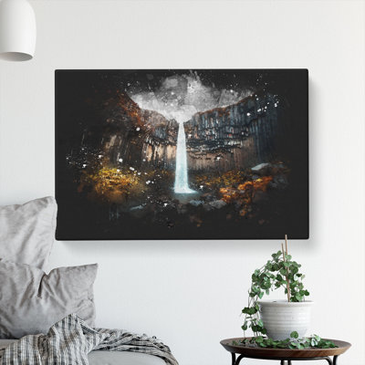 Svartifoss Waterfall in Iceland - Wrapped Canvas