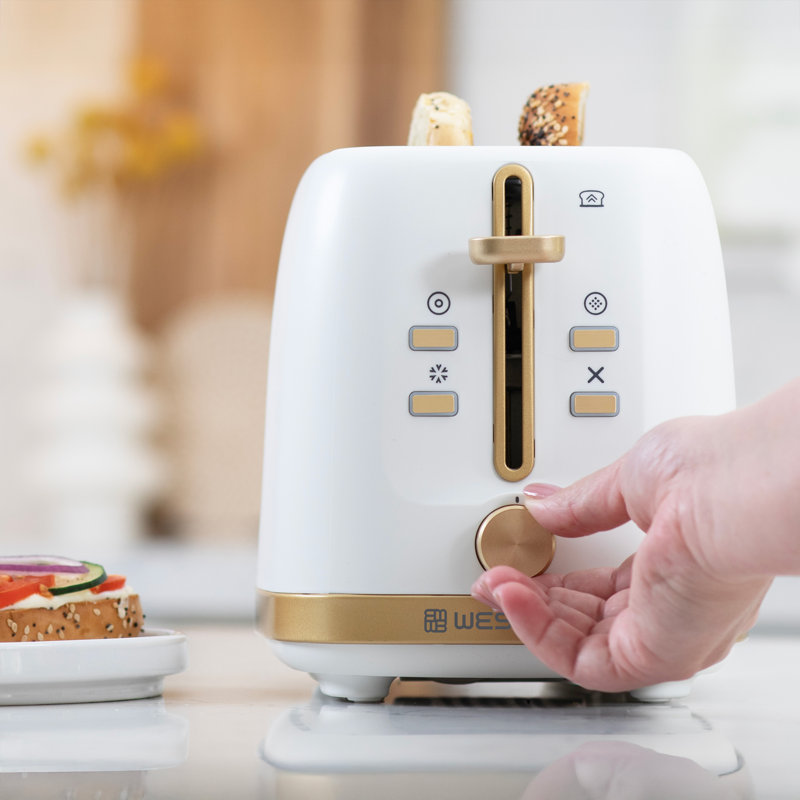 West Bend Timeless 2-Slice Toaster, in White/Gold