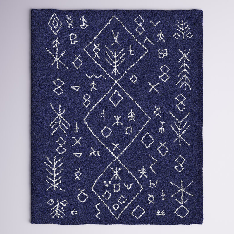 Jonnye Southwestern Area Rug, Rectangle 5'1" x 8', Blue