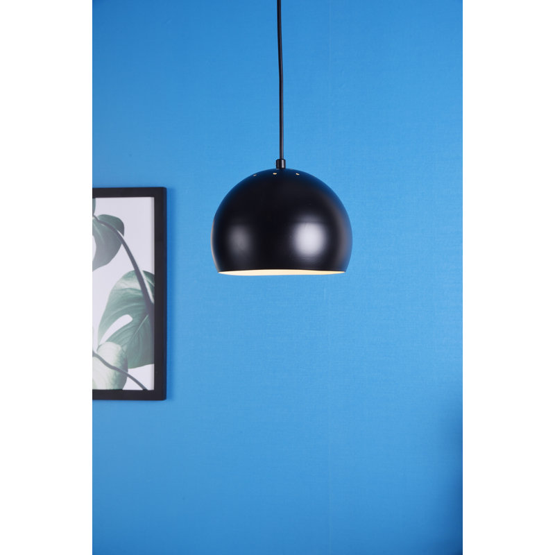 Albertville 1 - Light Single Pendant, Black, 11.1" H x 13" W x 13" D