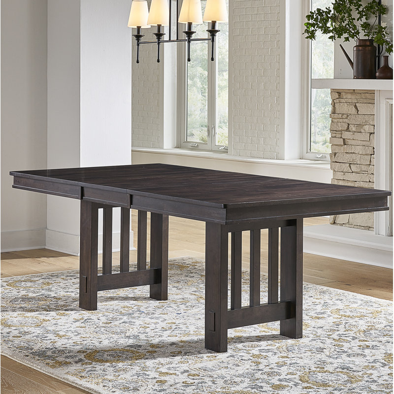 Table de salle à manger en bois massif à hauteur de comptoir bois d’hévéa Rumbell, Gris chaleureux, Hauteur standard ( 30 po)