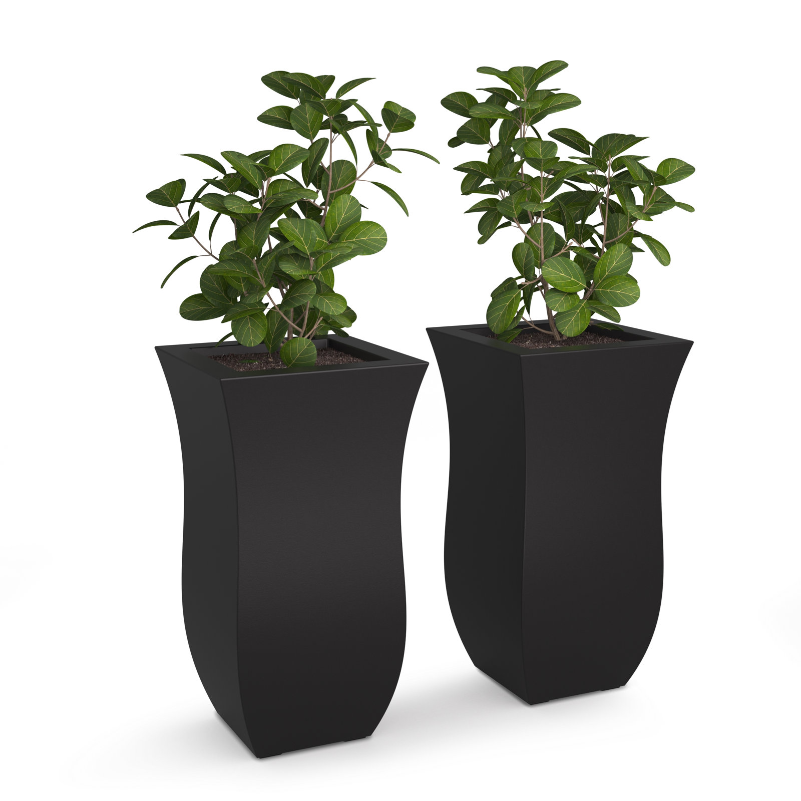 Latonia 16" Pot Planter, Black, 2