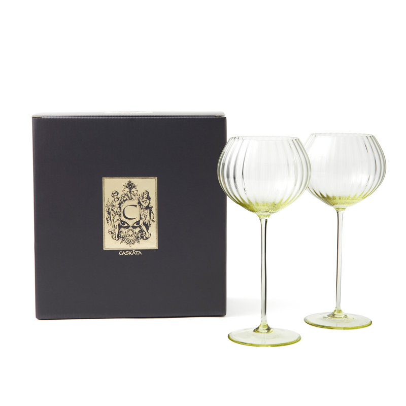Quinn Handmade Crystal Red Wine Glass, Citrine
