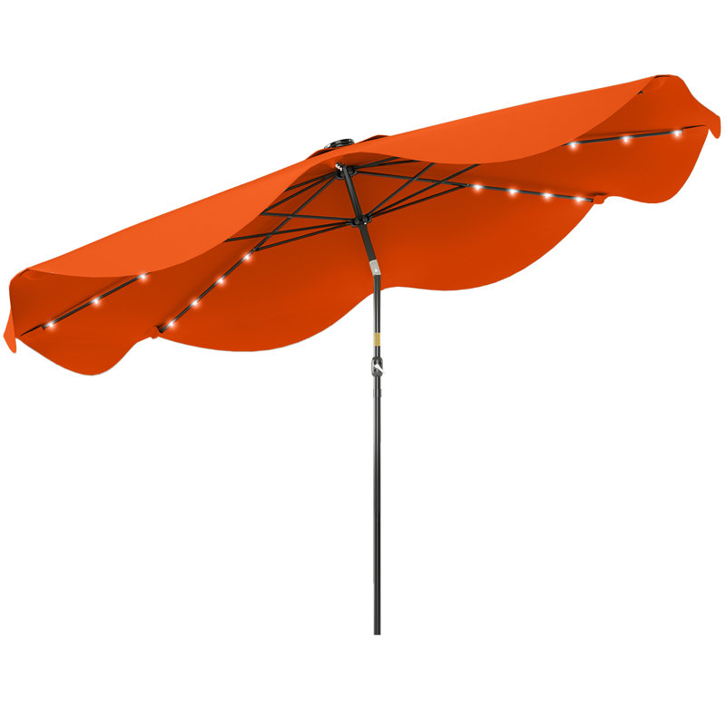 292cm Lighted Tilt Beach Parasol