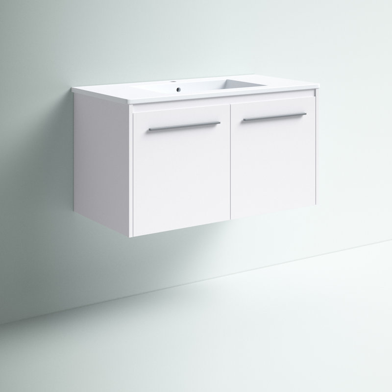 Agostini 36'' Single Bathroom Vanity with Resin Top, White