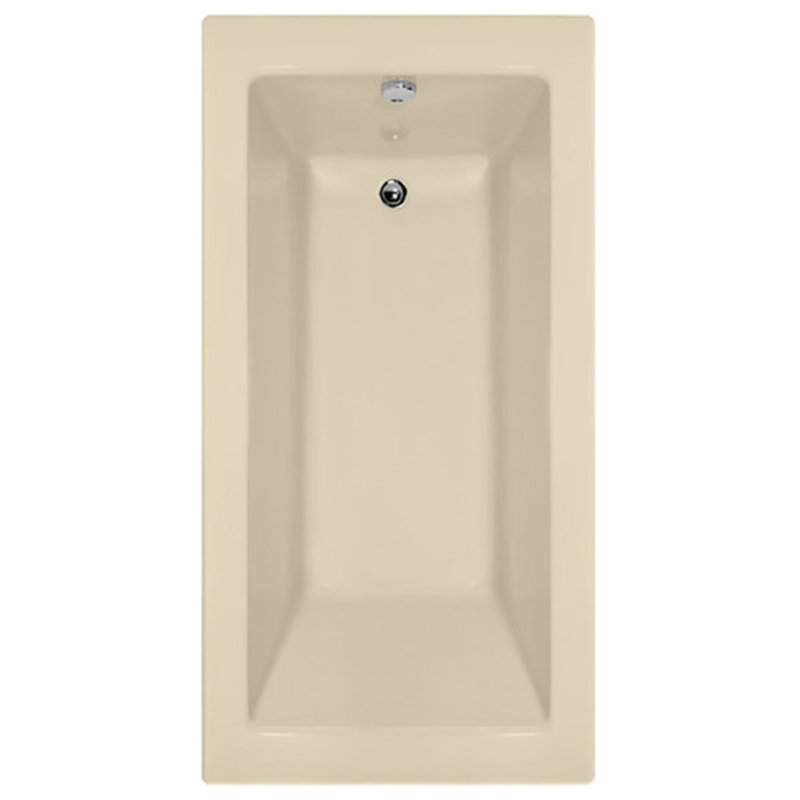 Sydney 60'' L Air Bathtub, Bone, Left, Polished Chrome