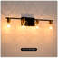 Vintage - 4 lumières de salle de bain avec abat-jour en verre, élégance moderne pour miroir, cuisine, salle à manger, chambre à coucher, couloir - doré + noir mat captivant