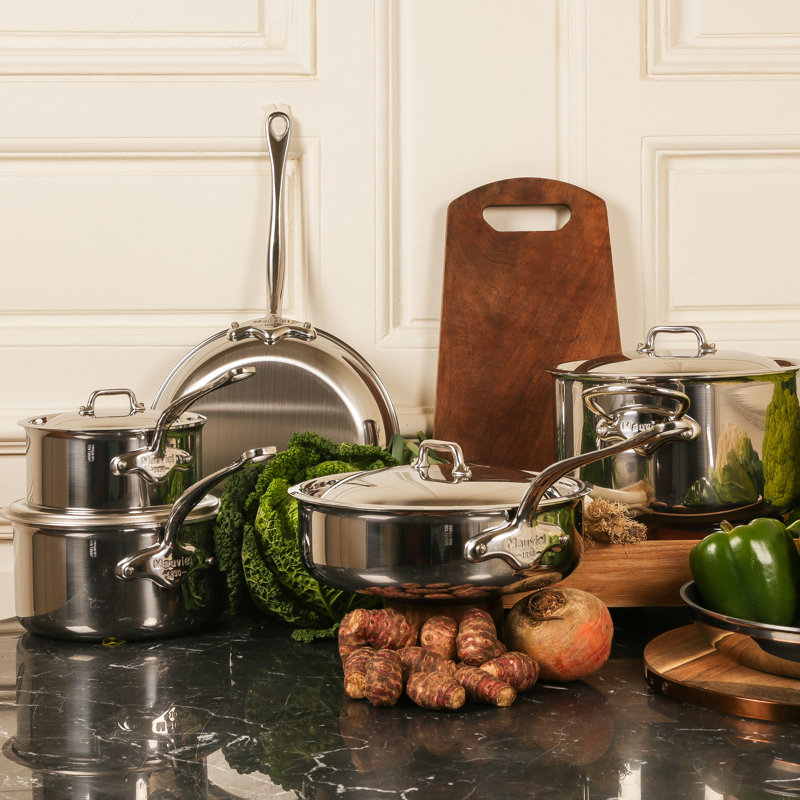 Mauviel 5-Ply Stainless Steel and Copper 5-Piece Cookware Set
