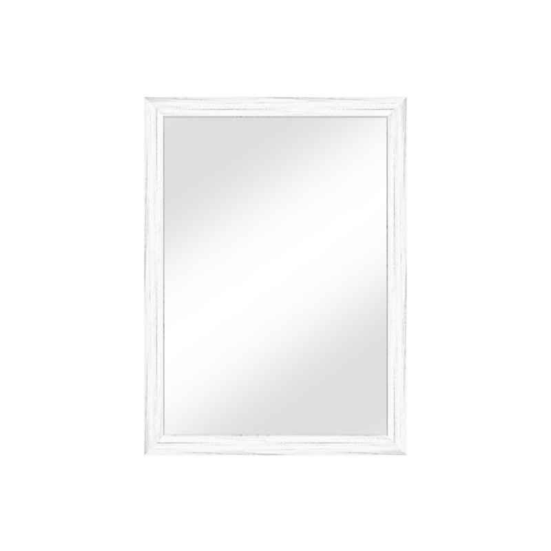 Miroir rectangulaire 30 po L x 22 po H avec cadre effet bois blanc pour salle de bain, entrée