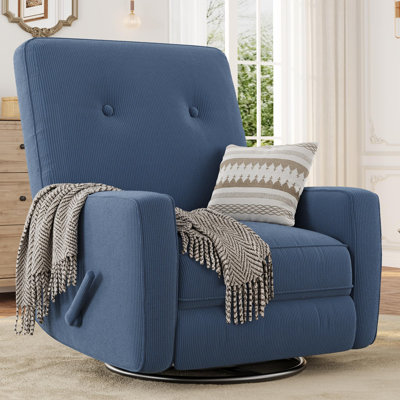 Recliner Chair, 360° Swivel Rocking Glider Chair for Adults with Adjustable Backrest & Footrest