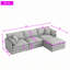 Canapé modulaire moderne en L en chenille 3 places avec repose-pieds mobile et coussins moelleux Modern-2110545153
