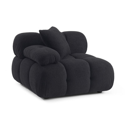 Chesnie Black Vegan Shearling Modular Corner Chair