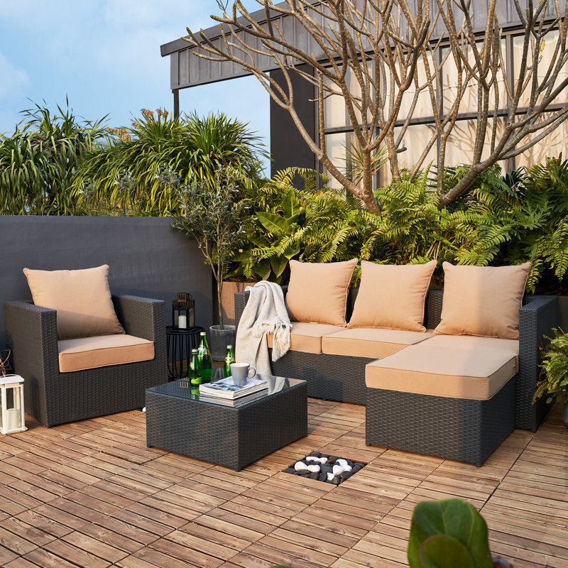 Outdoor/Indoor Deep-Seat Cushion Set, Light Brown