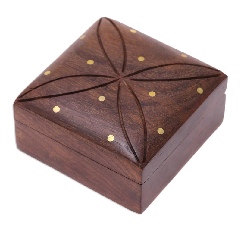 Boîte décorative en bois de symétrie raffinée Sidell
