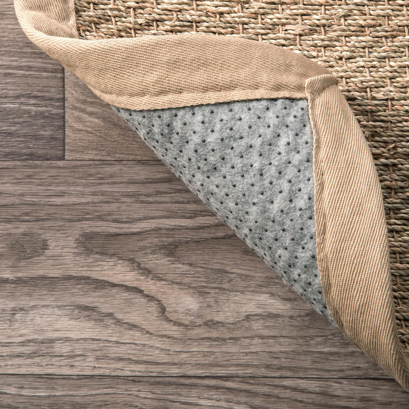 Angelica Solid Colour Bamboo Slat / Seagrass Area Rug, Rectangle 122 x 183cm