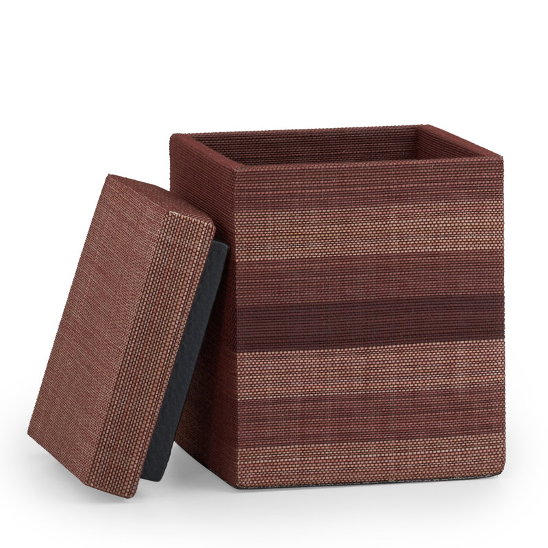Striate Bathroom Storage Container, Mahogany