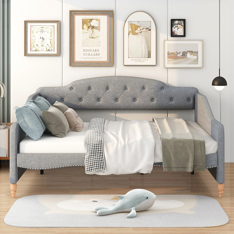 Lit plateforme tapissier Charletta