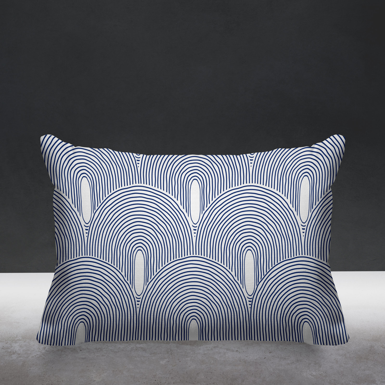 Limpo Starburst Indoor/Outdoor Throw Pillow, Navy Blue, 14"H x 20"W, Rectangular