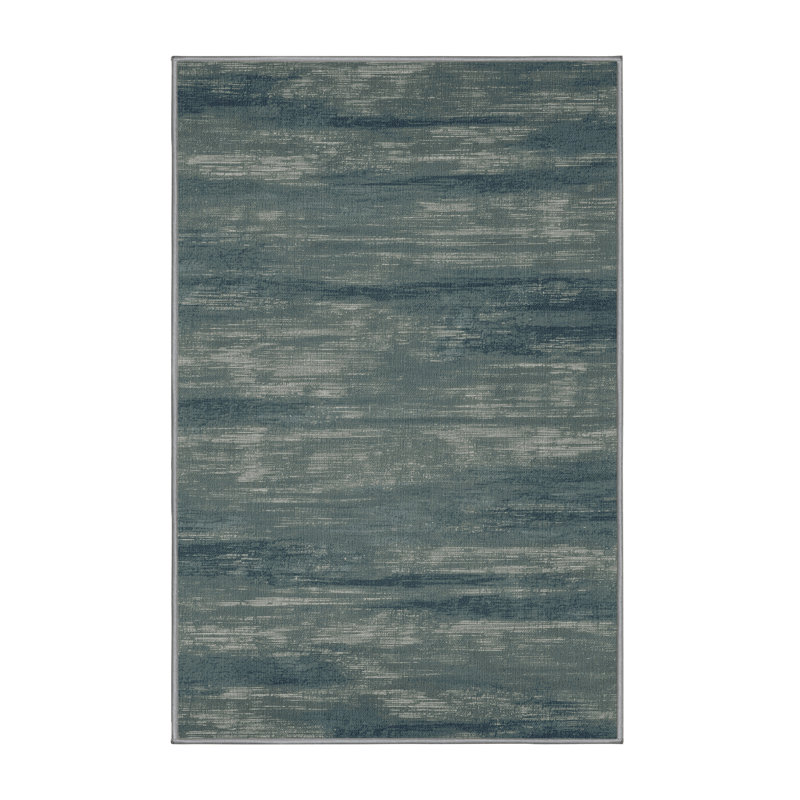 Tapis abstrait gris lavable à la machine, Rectangle 8 pi x 12 pi