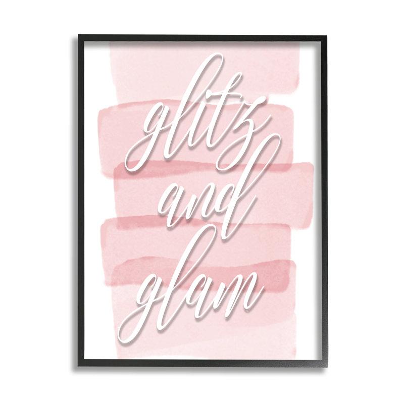 «Glitz & Glam Pink» par Martina Pavlova, Giclée encadrée noir minuit, H 11 po x l 14 po