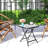 Edelberto Square Glass Outdoor Folding Bistro Table