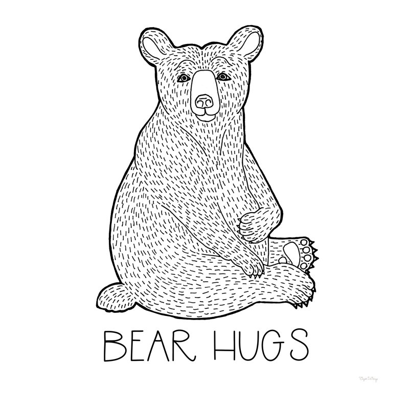 Color The Forest I Bear Hugs by Elyse DeNeige - Wrapped Canvas Print, 51cm H x 51cm W x 3.8cm D