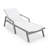 Marlin Outdoor Patio Reclining Chaise Lounge Arm Chair with Gray Powder-Coated Aluminum Frame- Breathable Sling Mesh Fabric, Adjustable Backrest-88151482