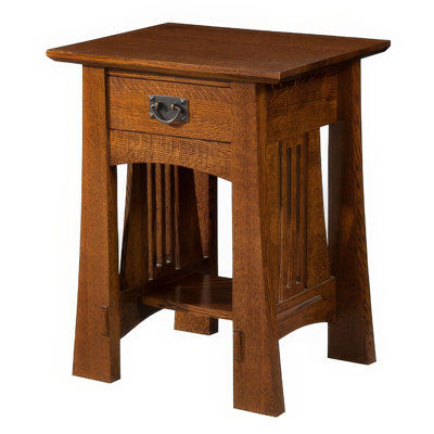 Solid American Oak Nightstand - 1 Drawer, Quartersawn Oak