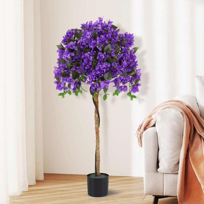53 po artificiel azalée artificiel avec pépinière de fleurs d'azalées rouges, Mauve