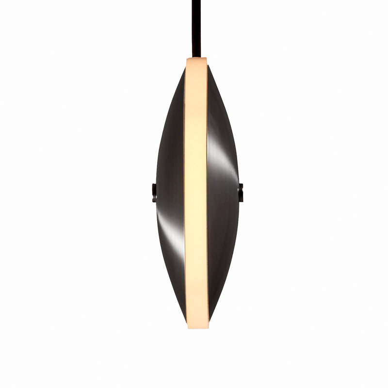 Chrona Modern Round Spun Brass Pendant Light, Vertical, Solid Brass, 6" H x 6" W x 2" D