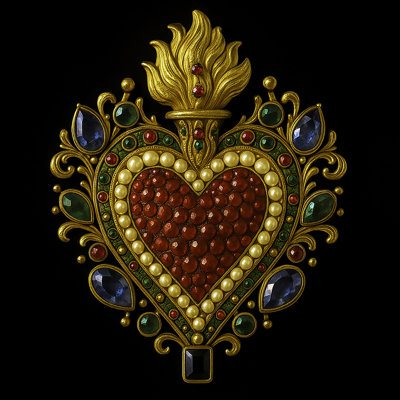 Jeweled Sacred Heart by Sinead