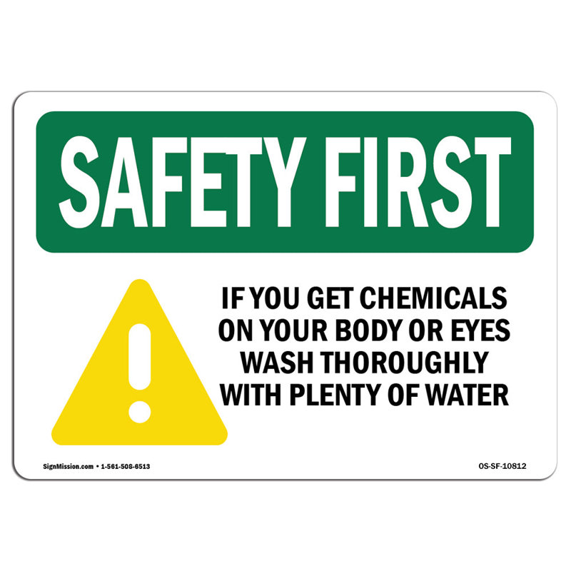 Safety First Sign, 18" H x 24" W x 0.1" D