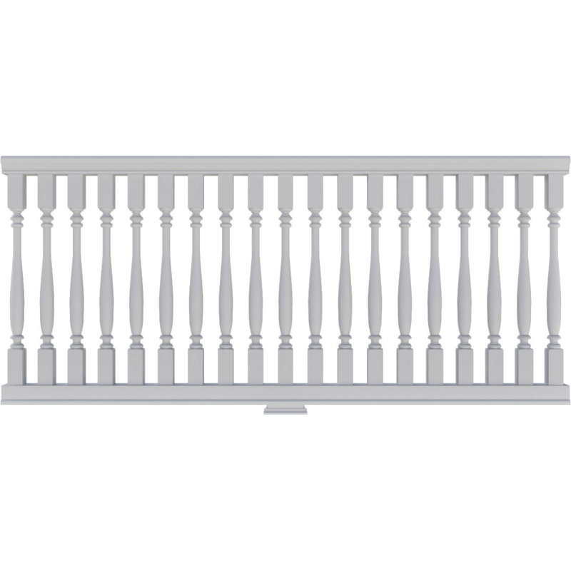 Ensemble de balustrades non assemblées Endurathane 500 Series Amy, hauteur totale de 40 po x L 4 pi. L'ensemble comprend (10) balustres Amy de l 2 1/2 po x H 32 po, (1) rail supérieur de L 48 po, (1) rail de 48 po L Rail inférieur, (2) trousses d'installation de rail et 1 bloc de support