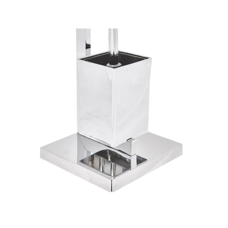 Alfie Free-Standing Toilet Roll & Brush Holder, Silver