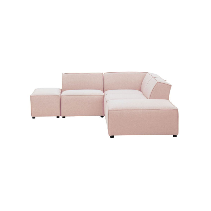 Avilee 5 Seater Fabric Corner Sofa , Pink
