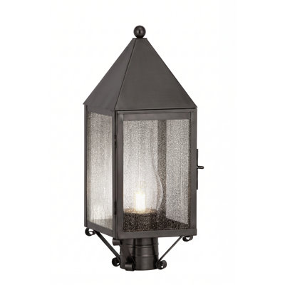 Brass Traditions - Ashford - 1 Light - 19 inch - Matte Black - Solid Brass - Post Lantern