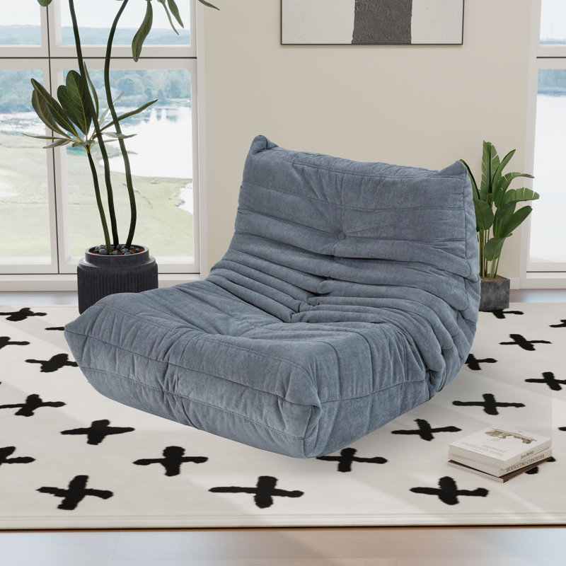 Bean Bag Chair & Lounger, Gray Velvet