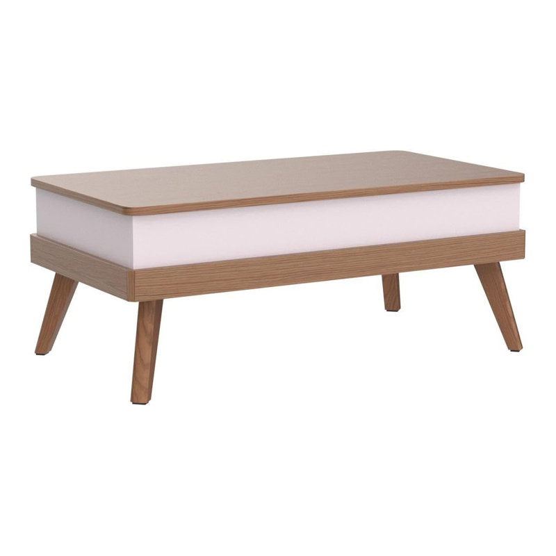 Table basse à plateau relevable avec rangement dissimulé, plateau de table relevable moderne facile à assembler pour le salon ou le bureau personnel, conception robuste et polyvalente