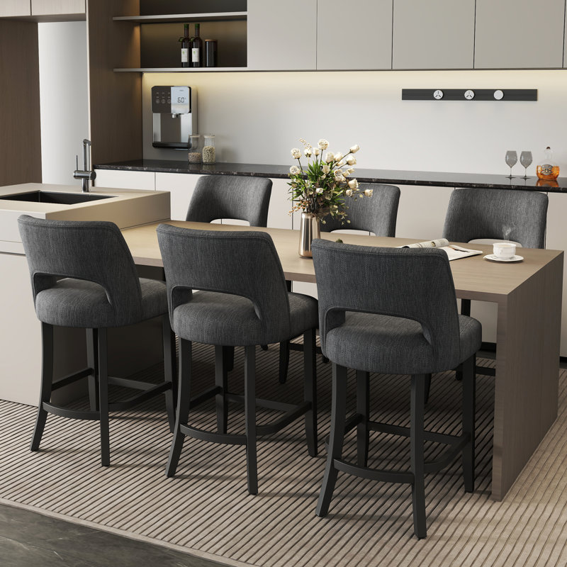 Tabouret de bar Bisto, Gris foncé