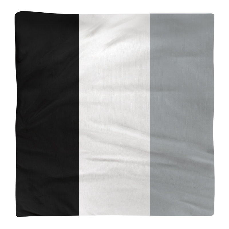 Cotton Striped Square Napkin, Black/White/Silver