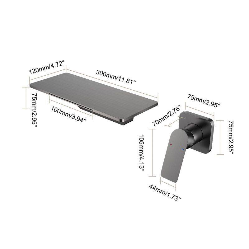Gunmetal Waterfall Bathroom Tap - Brass Quality For A Superior Faucet, Single User- Experience Sink Faucet Spout Gentle Flow, Material, Function