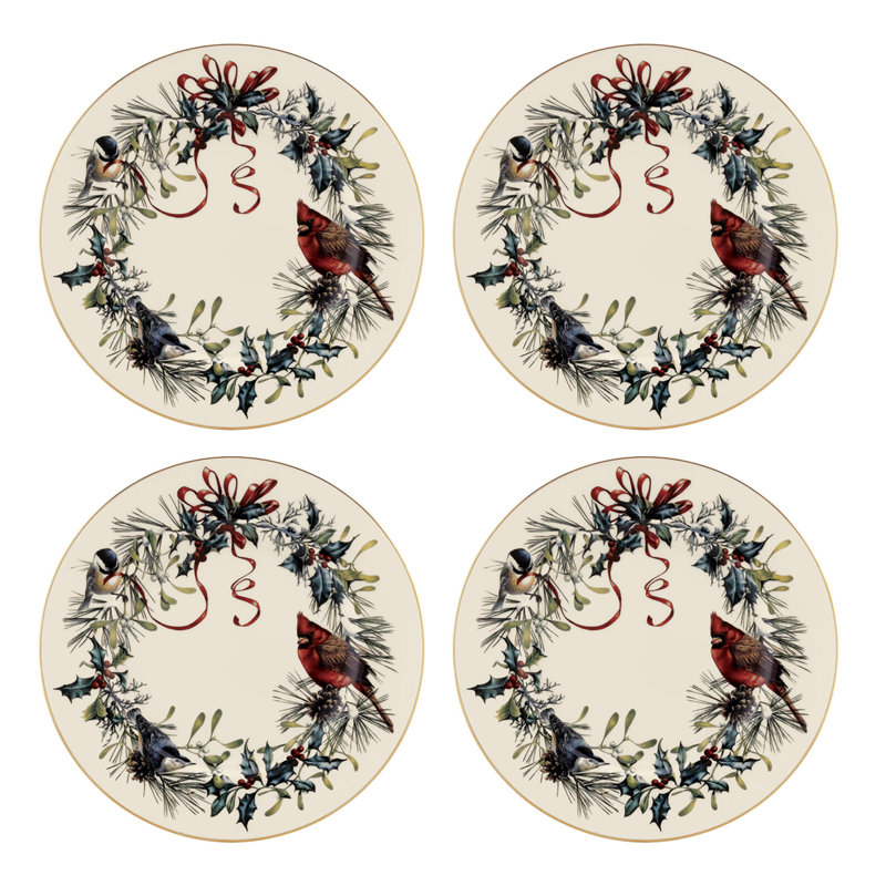 Winter Greetings Salad Plates, Set Of 4