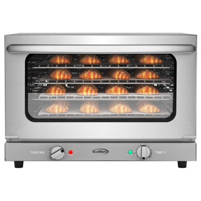 KoolMore 23 in. Commercial Countertop Convection Oven for Half-Size Pans with 4 Racks 1600W of Power in Stainless-Steel, ETL Listed for Safety and Sanitation (KM-CTCO-15)