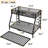 Metal Bunk Bed with Trundle, Black-114313894