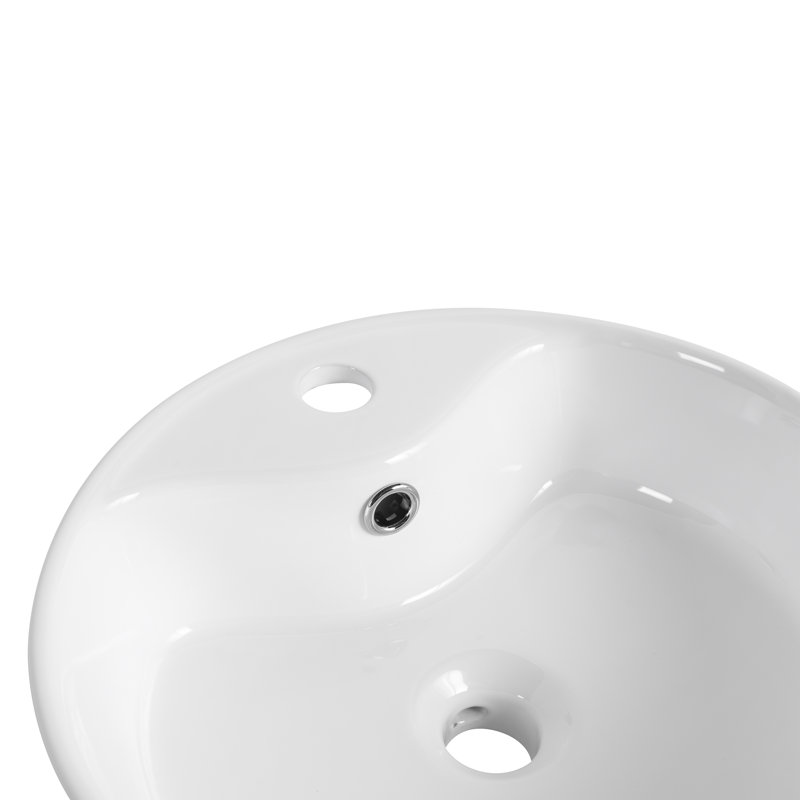 Lavabo de salle de bain blanc en céramique blanche sur comptoir | Idée de cadeau