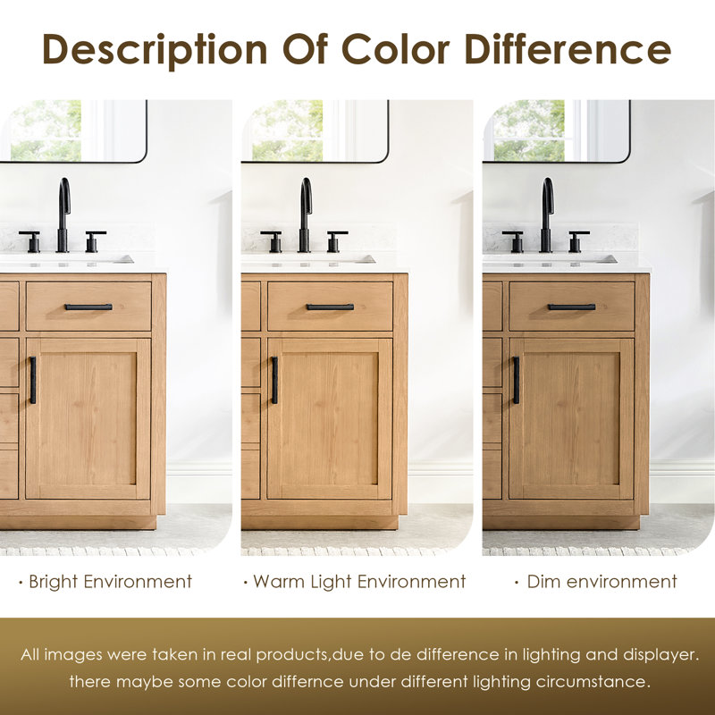 Meuble-lavabo double 54 po avec miroir Dejean, Brun