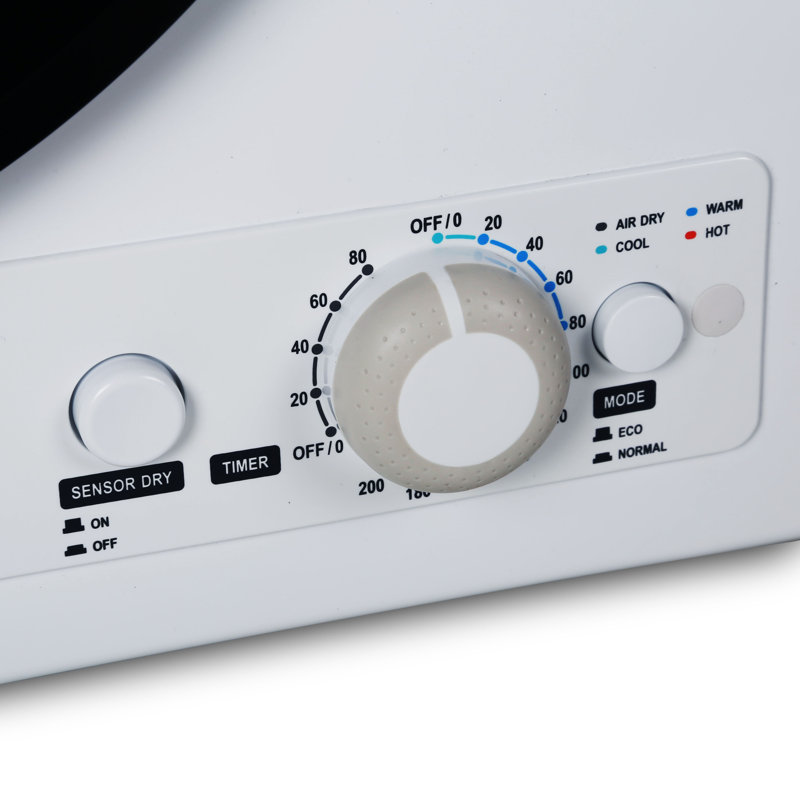 White Portable Front Loading Dryer with Moisture Sensing for RV